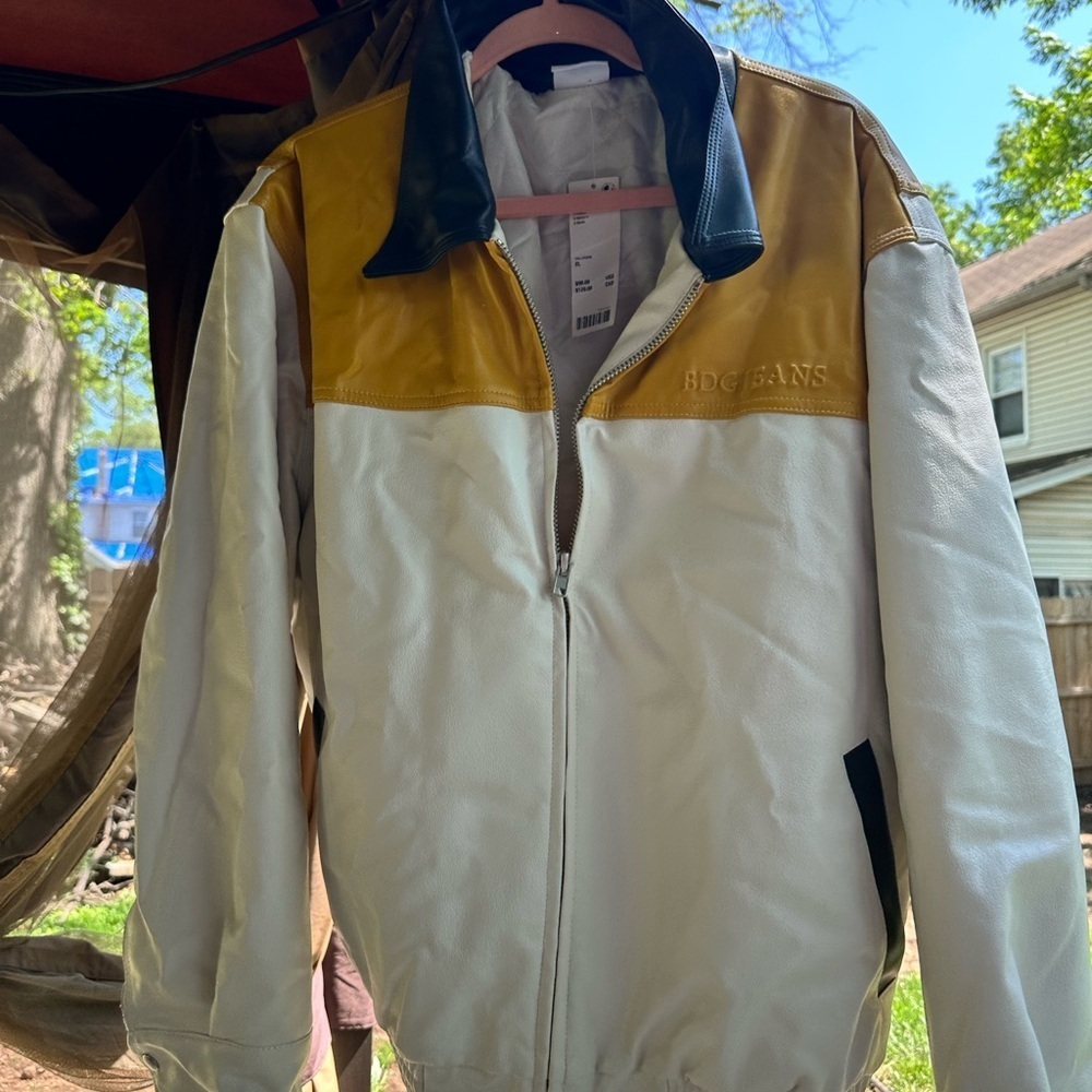 Urban Outfitters White and Yellow Jacket